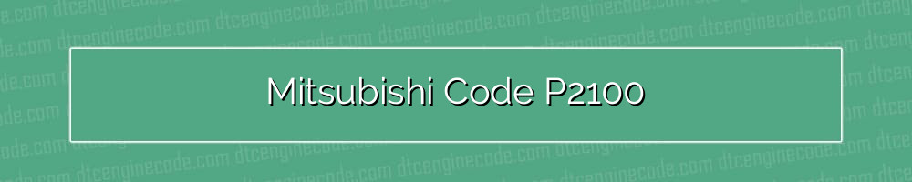 mitsubishi code p2100