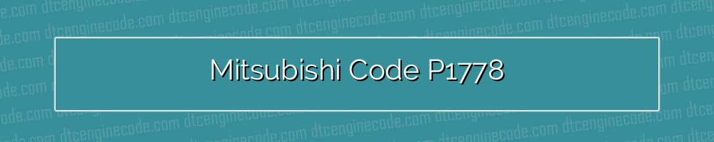 mitsubishi code p1778